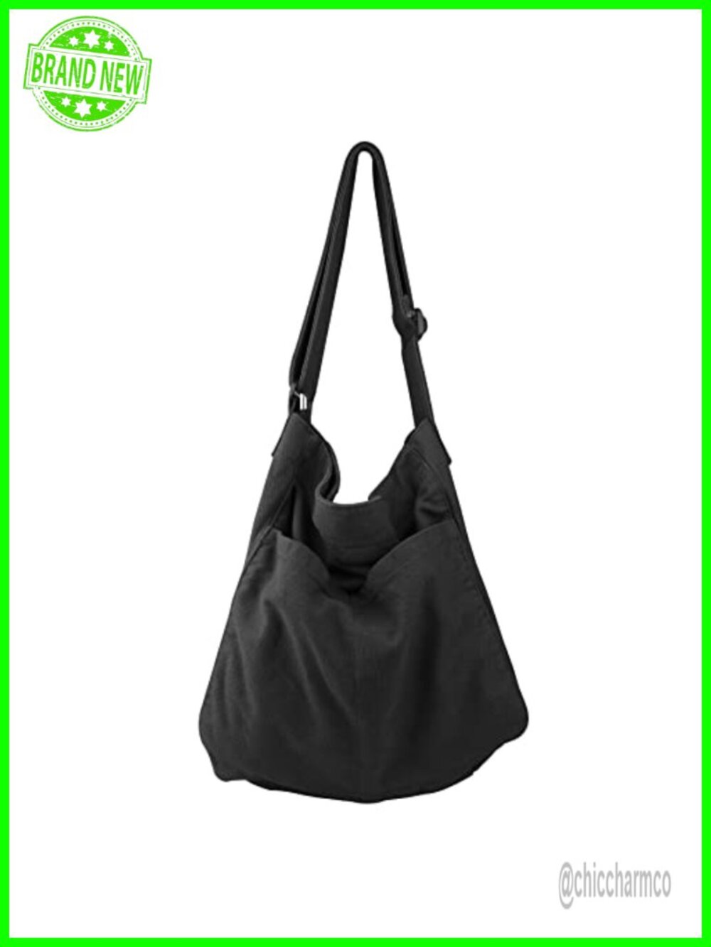 Canvas Hobo Crossbody Shoulder Tote Bag Multi-Pocket Casual Purse Messenger